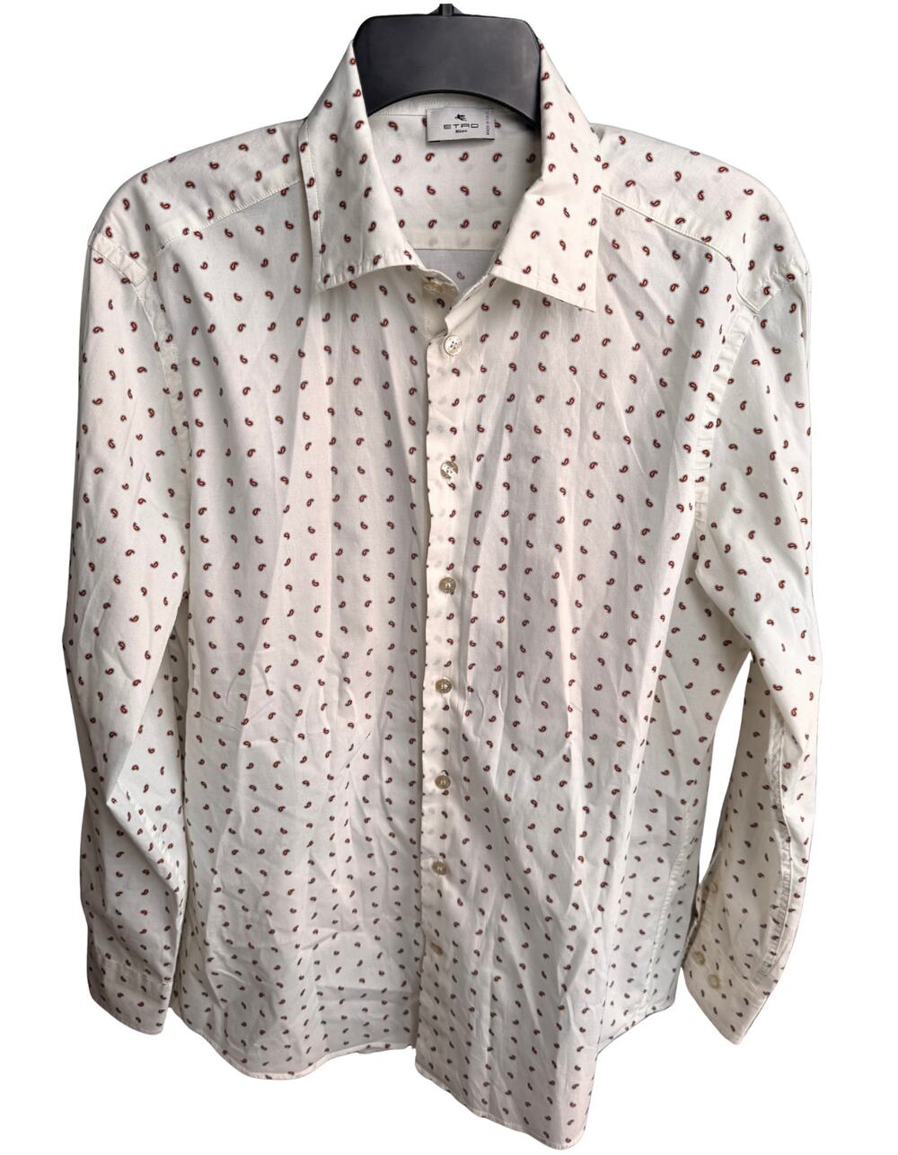 Etro Milano Dress Shirt EU 41 US 16 Paisley Print Made in Italy Luxury Button Up